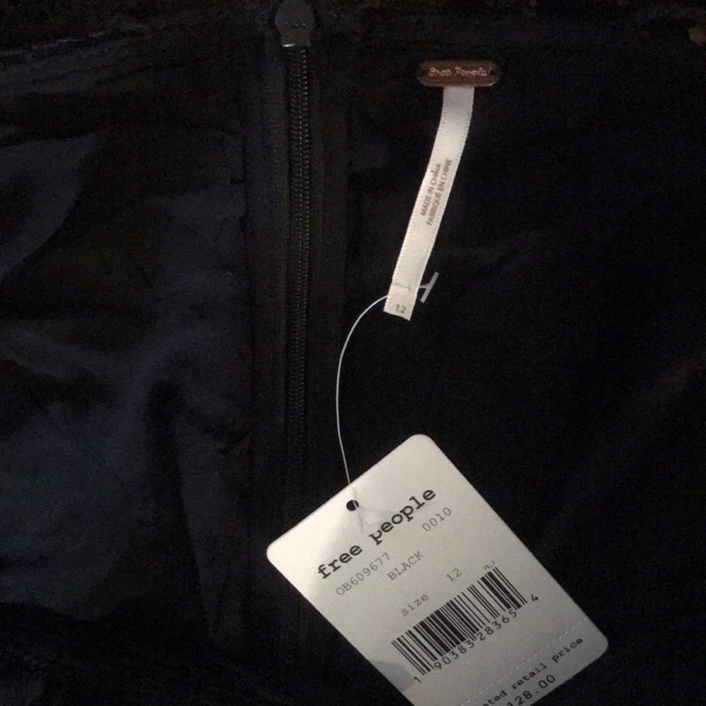 Free People Black Asymmetrical Lace Dress Backless - Picture 4 of 6